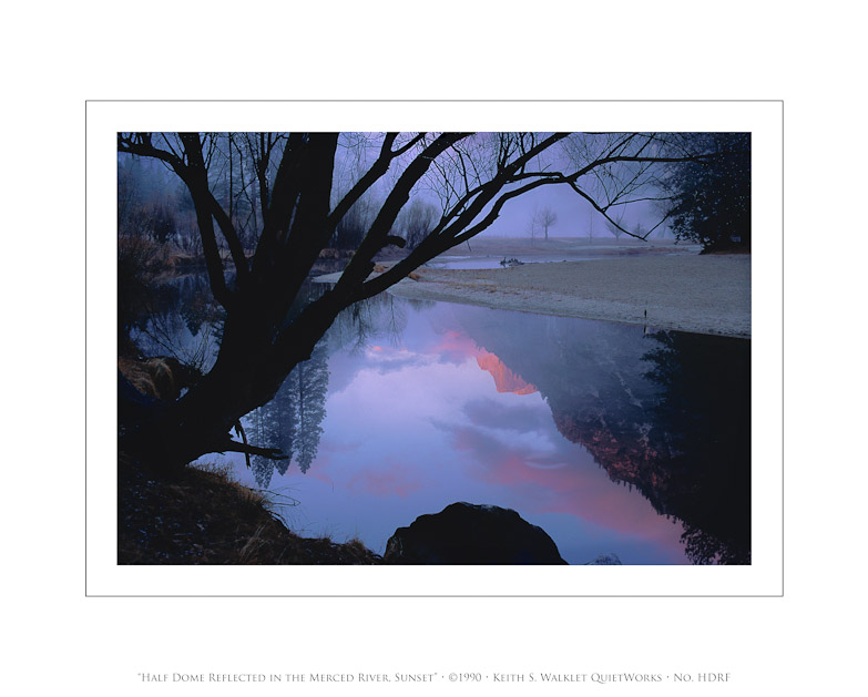 Half Dome Reflected in the Merced River, Sunset, 1990