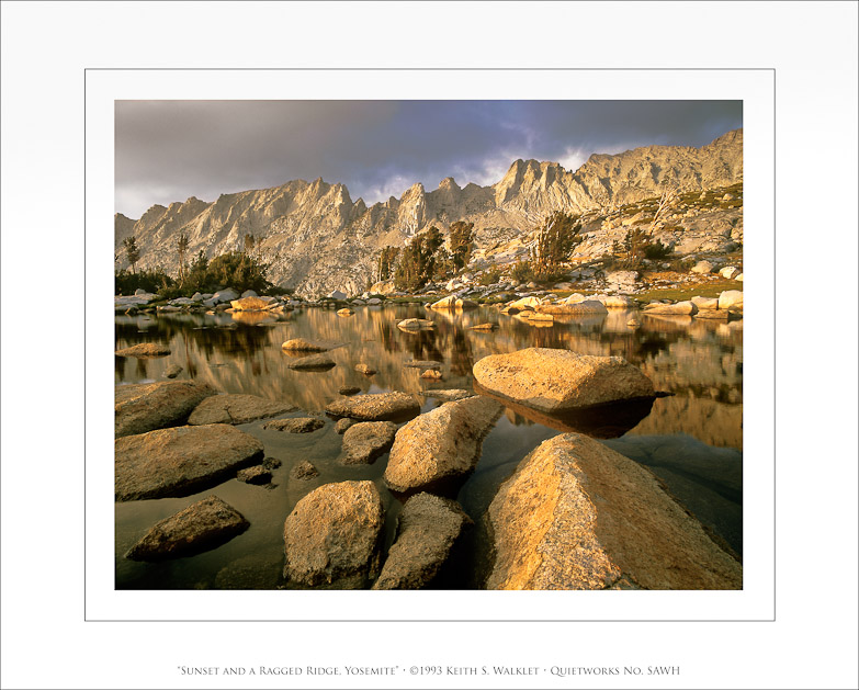 Sunset and a Ragged Ridge, Yosemite, 1993