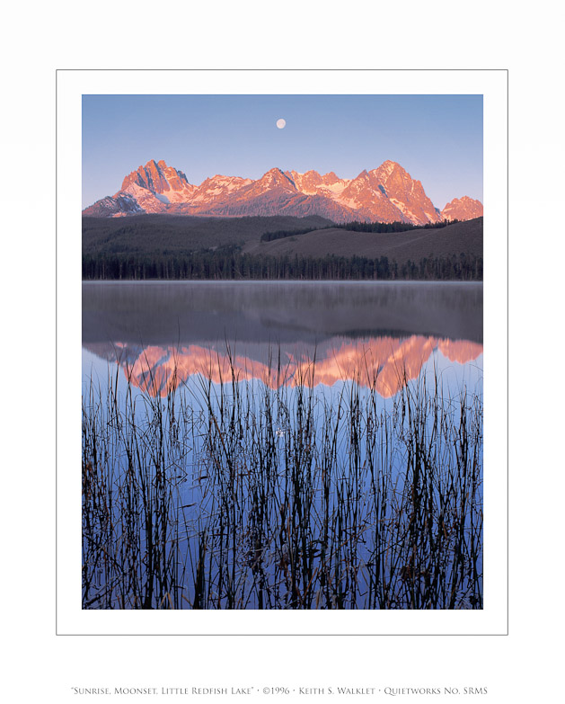 Sunrise, Moonset, Little Redfish Lake, 1996